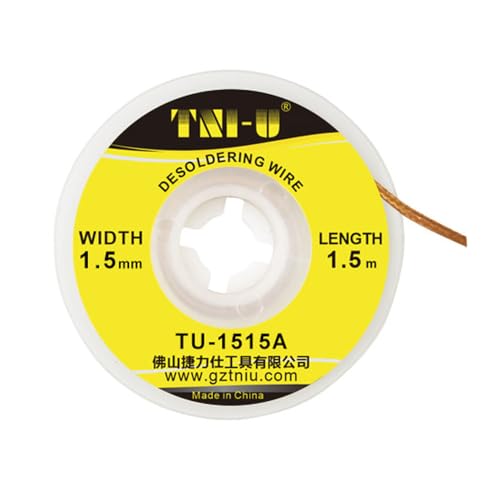 TU-1515A Länge 1,5 m Starkes Lötmittel Dochte des Kupferdrahtgitters Breite 1,5 mm PCB BGA Remover Zinnschweiß-Lötwerkzeug TU-1515A Länge 1,5 m Starkes Lötmittel Dochte des Kupferdrahtgitters Breite 1,5 mm PCB BGA Remover Zinnschweiß-Lötwerkzeug von SATMW