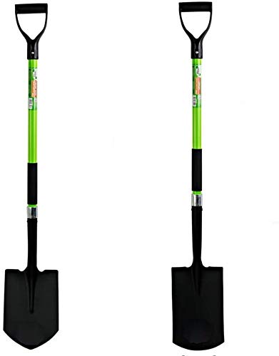 rg-vertrieb Gartenspaten Spitzspaten + Spaten Rund Fiberglasstiel Feldspaten Grabspaten Set Fiberglas von SATOHA