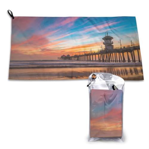 Blue Dusk Gold Sunset Print Quick Drying Towel,Lightweight And Thin Portable Sauna Towel von SATUSA