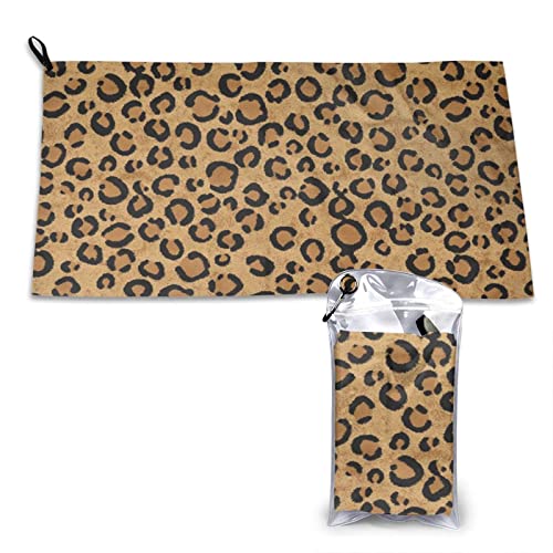 SATUSA Wild Leopard Animal Print Schnell trocknendes Handtuch, Mikrofaser Saunatuch, Schnelltrocknendes Fitnesshandtuch, leichtes und dünnes tragbares Saunatuch von SATUSA