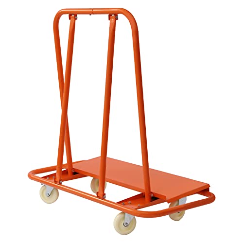 SAUADY Drywall Cart Plattenwagen Dollies Gipsplatten Sheet Carts Heavy Duty Gipskarton Trolley Vier Räder mit 2200 LBS Tragfähigkeit Orange von SAUADY