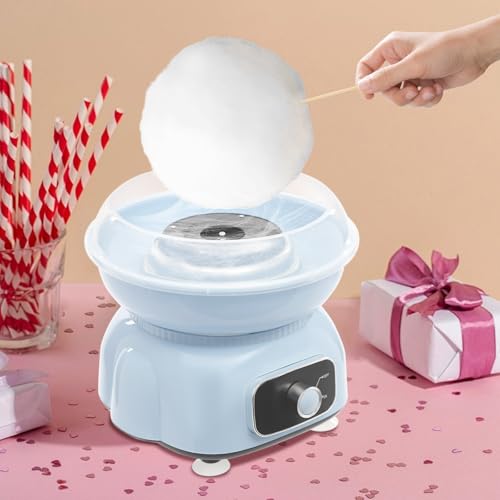 Elektrische Zuckerwattemaschine Zuckerwattemaschinen-Set für weißen Zucker farbigen Zucker Blau 22 * 23cm 1850RPM 500W von SAUADY