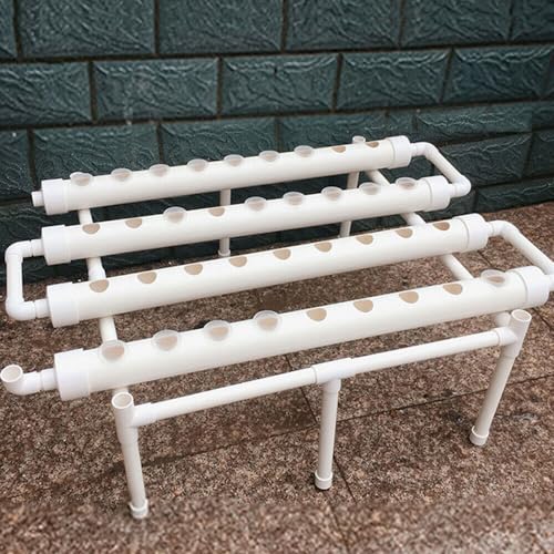 Hydroponik Bewässerungssystem Hydroponic Grow Kit Einlagig Schichten PVC Wasserkulturgärten Grow Set Hydroponics System mit Wasserpumpe36 Löcher für Hydroponische Erdlose Pflanzenanbau von SAUADY