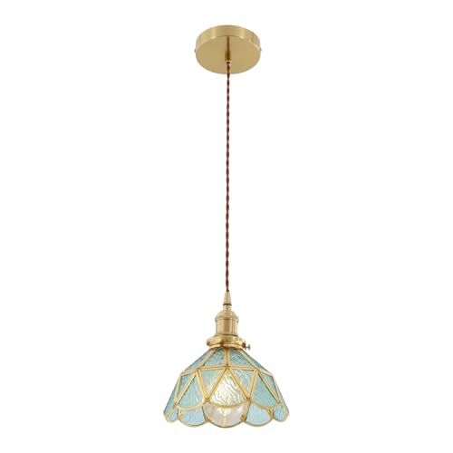 SAUADY Deckenleuchte Pendelleuchte Höhenverstellbare Pendelleuchte Seeblau Gold für Esszimmer Küche Korridor Eingänge 19 * 20CM SAUADY Deckenleuchte Pendelleuchte Höhenverstellbare Pendelleuchte Seeblau Gold für Esszimmer Küche Korridor Eingänge 19 * 20CM von SAUADY