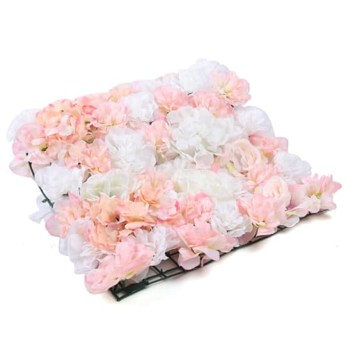 SAUADY Künstliche Blumenwand Romantische DIY Kunstblumen Blumen Panel Seidenblume für Hochzeit Party Tisch Hintergrund Wand Dekor 4 Stück 60x40cm Weiß & Rosa SAUADY Künstliche Blumenwand Romantische DIY Kunstblumen Blumen Panel Seidenblume für Hochzeit Party Tisch Hintergrund Wand Dekor 4 Stück 60x40cm Weiß & Rosa von SAUADY