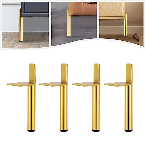 SAUADY Satz mit 4 Möbelfüßen DIY Metall tischfüße möbelfüße Produkthöhe: 15cm Gold für alle Arten von Möbeln wie Sofas Betten Plattengröße: 60 * 75mm von SAUADY