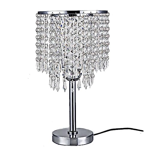 SAUADY Tischlampe Moderne Kristall Metallfuß Leichte Luxus Weiß Nachttischlampe Schreibtischlampe für Schlafzimmer Wohnzimmer Büro Hotel E27 20 * 38cm SAUADY Tischlampe Moderne Kristall Metallfuß Leichte Luxus Weiß Nachttischlampe Schreibtischlampe für Schlafzimmer Wohnzimmer Büro Hotel E27 20 * 38cm von SAUADY