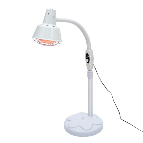 SAUADY Wärmelampe Rotlichtlampe Infrarotlampe 360°Drehung Infrarot Lampen Muskelschmerzenlinderung mit Einstellbaren Infrarotstrahler Weiß von SAUADY