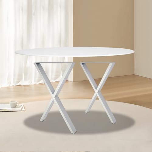 SAUADY X-förmige Tischbeine 2 Stück Rauchgrau Pulverbeschichteter Stahl 200kg Traglast Höhenverstellbare Füße Für Esstisch Schreibtisch Couchtisch Küche Büro 71cm Modern von SAUADY