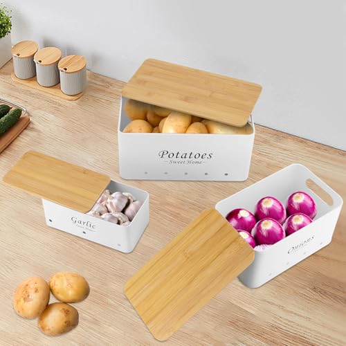 SAUADY Zwiebeln Kartoffeln Knoblauch Aufbewahrungsbehälter 3Pcs Behälter-Sets Weiß 22 * 11 * 9.5cm 25.5 * 15.5 * 13.5cm 33 * 18 * 15.5cm SAUADY Zwiebeln Kartoffeln Knoblauch Aufbewahrungsbehälter 3Pcs Behälter-Sets Weiß 22 * 11 * 9.5cm 25.5 * 15.5 * 13.5cm 33 * 18 * 15.5cm von SAUADY