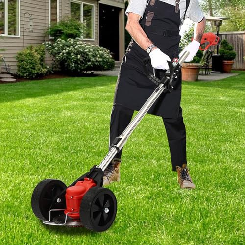 Schnurloser Rasentrimmer 3 in 1 200W Kupfermotor 18000 U/min mit Akku für Rasen Unkraut Garten 90-125cm Schwarz Rot von SAUADY
