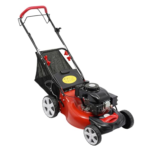 Selbstangetriebener Gas-Rasenmäher Selbstfahrende Gasrasenmäher für das Rasenmähen auf Sportplätzen 140CC 54 * 158 * 107CM Rot Schwarz von SAUADY