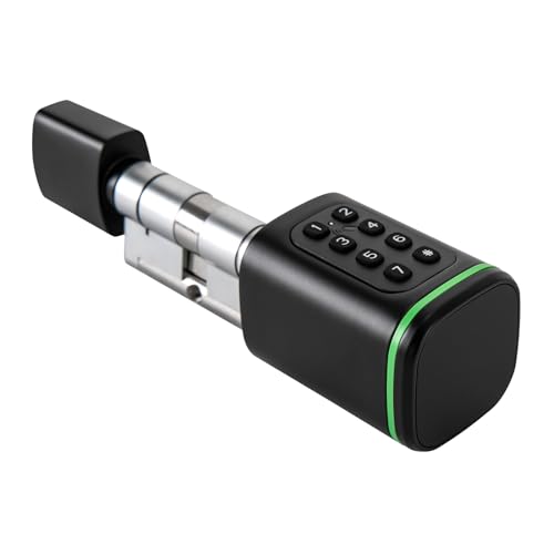 Smart Zylinderschloss mit Notfallschnittstelle Elektronisches Türschloss Code Elektronisches Türschloss Haustür für 1.4-1.8in Türdicke Schwarz von SAUADY