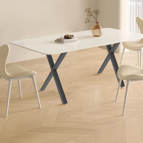 X-förmige Tischbeine 2 Stück Tischbeine Set Aus Stahl 200kg Traglast Für Esstisch Schreibtisch Couchtisch Höhe 44-73cm Schwarz von SAUADY