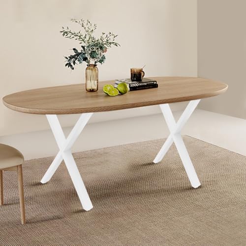 X-förmige Tischbeine 2 Stück pulverbeschichteter Stahl 150kg Traglast Höhenverstellbare Füße Für Esstisch Schreibtisch Couchtisch Küche Büro 38x43cm Schwarz von SAUADY
