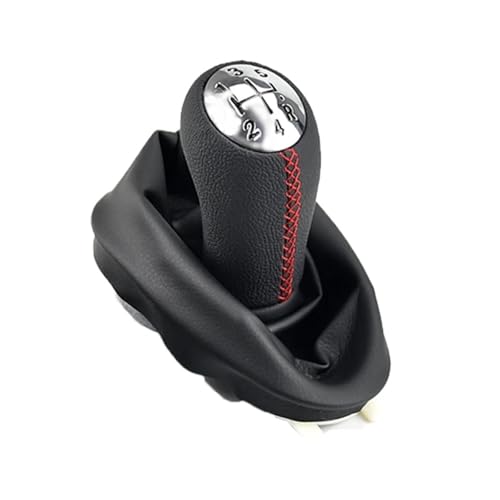 Auto Shifter Adapter Für Clio 2 II Für Megane 2 II Für Kangoo Auto Innen Zubehör 5 Gang Leder Schaltknauf Hebel Shifter Boot Abdeckung(Red stitching suit) von SAUANMNKTP