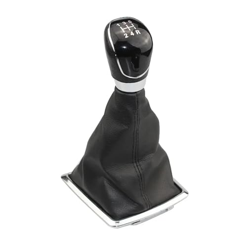 Auto Shifter Adapter Für Ford Für Focus 2 Für MK2 2005 2006 2007 2008 2009 2010 2011 2012 5/6 Gang Schaltknauf Hebel Handball Gamasche Boot Lederbezug Schaltknauf Knauf(Black 5-speed) von SAUANMNKTP
