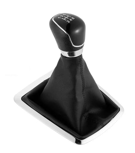 Auto Shifter Adapter Für Ford Für Focus 2 Für MK2 FL Für C-Max 2006-2008 2009 2011 2011 Car Gear Shifter Knob Hebel Schaltknauf Knauf(Black 5 Speed) von SAUANMNKTP