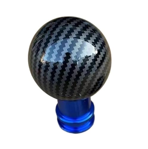 Auto Shifter Adapter Universal Car Getriebe Schaltknauf Schalthebel Hebel Rundkugel Form Wassertransfer Druck Kohlefaser 3 Stcs Adapter M12 M10 M8(Blue) von SAUANMNKTP