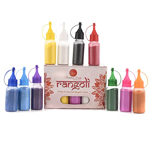 Saudeep India Rangoli Color Powder Bottle | Rangoli Color Powder Rang für Diwali, Navratri, Pongal Pooja Mandir | Farbpulver-Set (1 Stück, Rangoli 800 g) von SAUDEEP INDIA