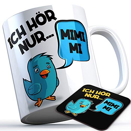 Ich hör nur Mimimi Tasse lustige Sprüchetasse Geschenkidee lustig Geschenk Geburtstag Weihnachten Kollegen Chef Büro (Weiß) von SAUFCOUNTER MARK YOUR DRINKS