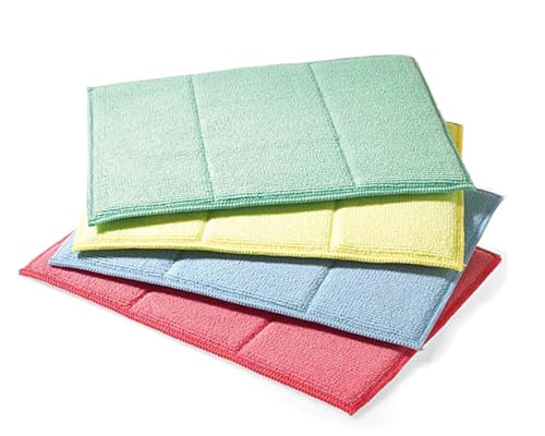 SAUGAUF Set Vielseitige Mikrofaser-Reinigungstücher in 4 Farben extrem saugfähig und langlebig von SAUGAUF