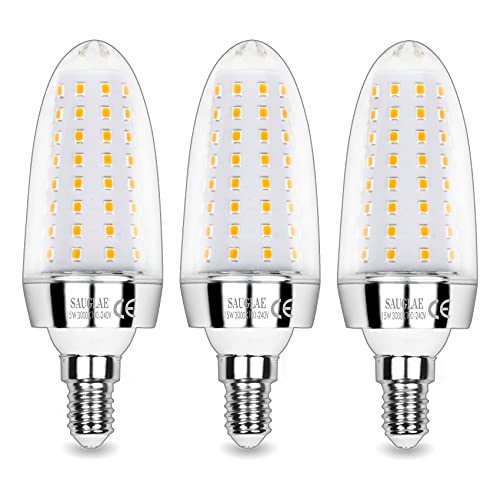 SAUGLAE 15W LED Lampen, 120W Glühlampen Äquivalent, 3000K Warmweiß, 1700Lm, E14 Kleine Edison Schraube LED Leuchtmittel, 3 Stück von SAUGLAE