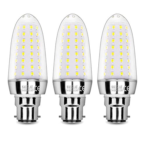 SAUGLAE 15W LED Lampen, 120W Glühlampen Äquivalent, 6000K Kaltweiß, 1700Lm, B22 Bajonett Kappe LED Leuchtmittel, 3 Stück von SAUGLAE