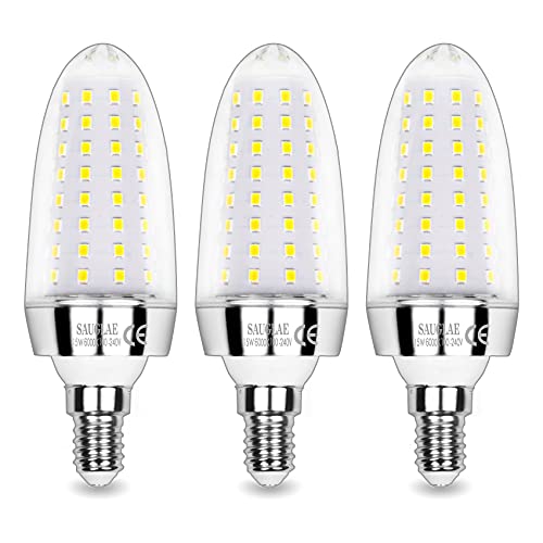 SAUGLAE 15W LED Lampen, 120W Glühlampen Äquivalent, 6000K Kaltweiß, 1700Lm, E14 Kleine Edison Schraube LED Leuchtmittel, 3 Stück von SAUGLAE