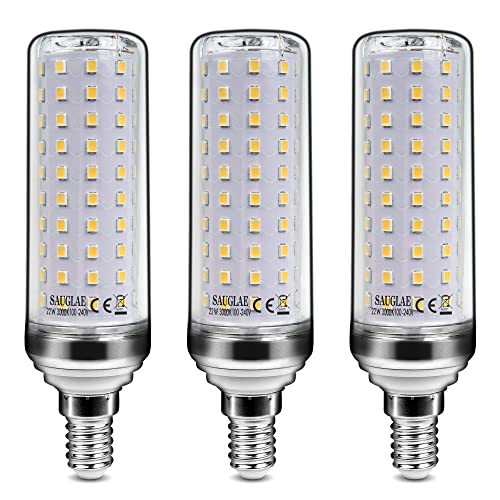 SAUGLAE 22W LED Lampen, 180W Glühlampen Äquivalent, 3000K Warmweiß, 2500Lm, E14 Edison Schraube LED Leuchtmittel, 3 Stück von SAUGLAE