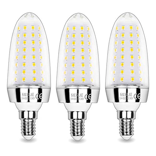 SAUGLAE 15W LED Lampen, 120W Glühlampen Äquivalent, 4000K Neutralweiß, 1700Lm, E14 Kleine Edison Schraube LED Leuchtmittel, 3 Stück von SAUGLAE