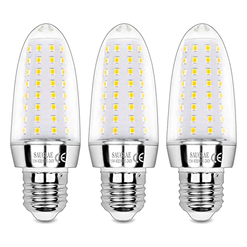 SAUGLAE 15W LED Lampen, 120W Glühlampen Äquivalent, 4000K Neutralweiß, 1700Lm, E27 Edison Schraube LED Leuchtmittel, 3 Stück von SAUGLAE