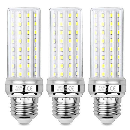 SAUGLAE 20W LED Mais Glühbirnen, 150W Glühlampen Äquivalent, 6000K Kaltweiß, 2300Lm, E27 Edison Schraube Glühbirnen, 3 Stück von SAUGLAE