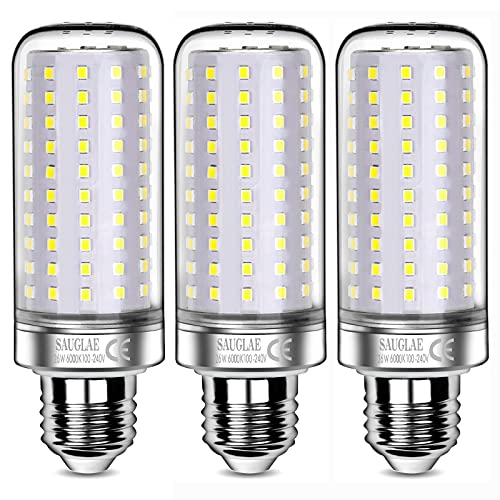 SAUGLAE 26W LED Lampen, 200W Glühlampen Äquivalent, 6000K Kaltweiß, 3000Lm, E27 Edison Schraube LED Leuchtmittel, 3 Stück von SAUGLAE