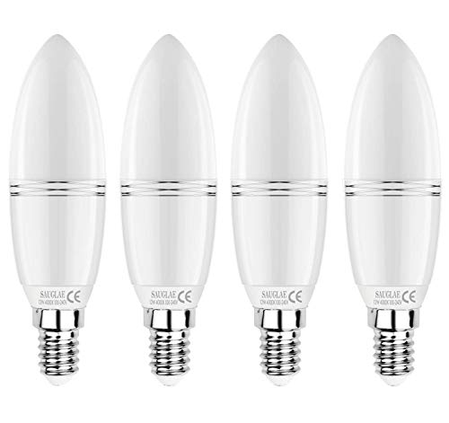 SAUGLAE E14 LED Kerzen Lampe 12W, 100W Glühbirnen äquivalent, 4000K Neutralweiß, Nicht Dimmbar, 1380Lm, Kleine Edison Schraube Kerze Birne, 4er Pack von SAUGLAE