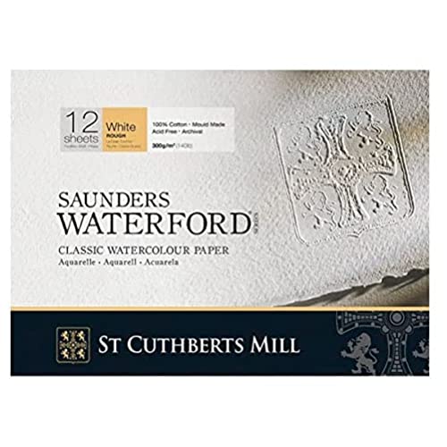 St Cuthberts Mill Saunders Waterford – Block mit 20 Blatt Aquarellpapier, Körnung – 31 x 23 cm – 300 g/m² – extra weiß von SAUNDERS WATER FORD SERIES