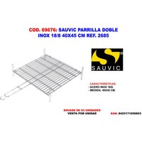 Doppelter Edelstahlgrill 18/8 40x45 SAUVIC 2685 von SAUVIC
