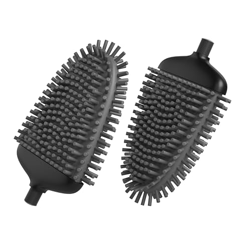 SAVEGA - Silikon Klobürste mit flachem und biegsamem Kopf - Toilettenbürste aus Silikon mit schnell trocknendem Halter - Moderne WC Bürste für die Wandmontage ohne Bohren (Ersatz Schwarz) von SAVEGA