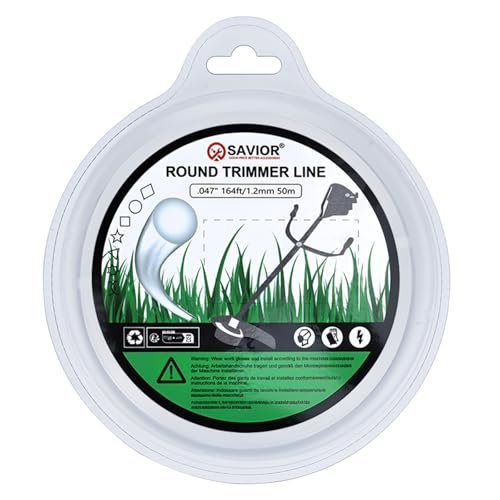 Savior Universal-Rasentrimmer-Draht, 1,2 mm x 50 m, 1,2 mm Rasentrimmerschnur, rund, Nylon, für Park, Garten, Feld, Rasen, 1,2 mm x 50 m, rund Savior Universal-Rasentrimmer-Draht, 1,2 mm x 50 m, 1,2 mm Rasentrimmerschnur, rund, Nylon, für Park, Garten, Feld, Rasen, 1,2 mm x 50 m, rund von SAVIOR