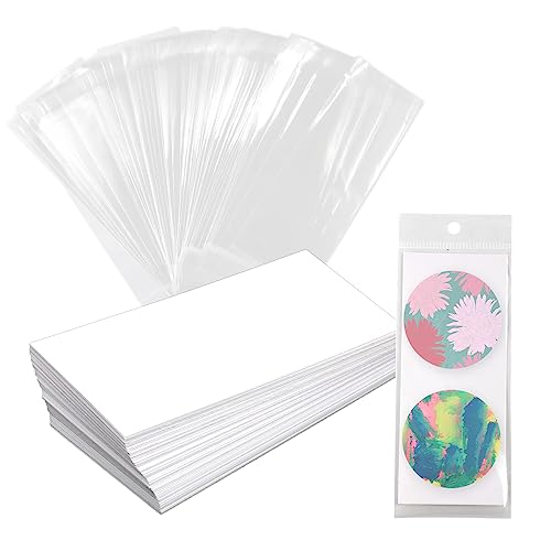 100 Sets Auto Untersetzer Verpackungen zum Verkauf, Inklusive 100St Leere Karten und 100St Selbstklebende Taschen Transparent, zum Verkauf von Auto Untersetzern von SAVITA