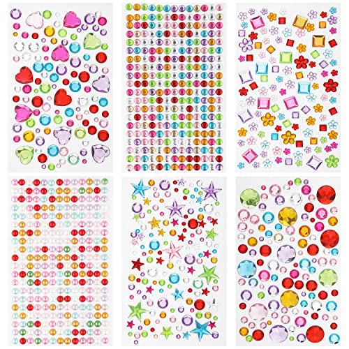 1060 Stück Edelstein-Aufkleber, Acrylglitzersteine Selbstklebend Kinder Selbstklebende Strass-Aufkleber zum Basteln von Juwelen DIY Dekorativer Diamant-Aufkleber 1060 Stück Edelstein-Aufkleber, Acrylglitzersteine Selbstklebend Kinder Selbstklebende Strass-Aufkleber zum Basteln von Juwelen DIY Dekorativer Diamant-Aufkleber von SAVITA
