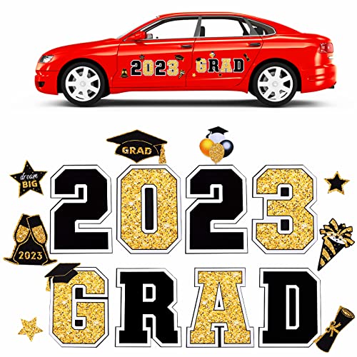 16 Stück Abschluss Autoaufkleber, Auto Magnetic Decals Abschluss Auto Magnete 2023 für Abschlussfeier Abschluss Parade Auto Dekorationen von SAVITA