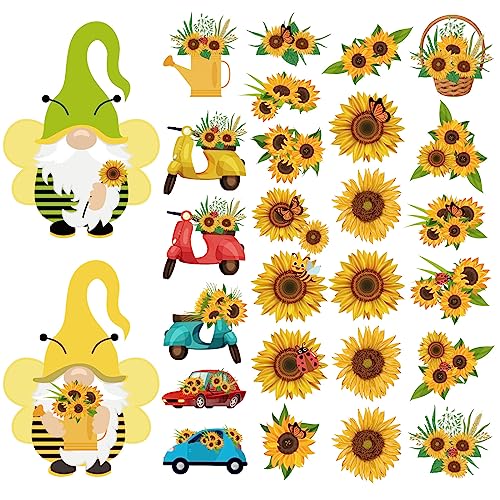 27 Stück Sonnenblumen Magnete, wasserdichte Sonnenblumen Kühlschrankmagnete Niedliche Sonnenblumen-Zwergmagnete Blumenmagnete für Kühlschrank Auto Garage Briefkasten Whiteboard von SAVITA