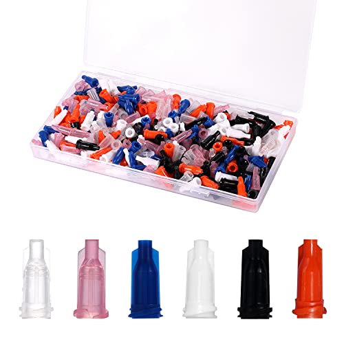 300 Stück Spritzenspitzenkappen für Luer-Lock, Spritzen Kappen mit Aufbewahrungsbox syringe cap für Spritzengleitspitze (6 Farben) von SAVITA