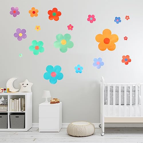 48 Stück Blumen-Wandaufkleber, Vinyl-Kunststoff Abnehmbar Colorful Wall Stickers Einfach Abzuziehen und Aufzukleben für Schlafzimmer Spielzimmer Klassenzimmer von SAVITA