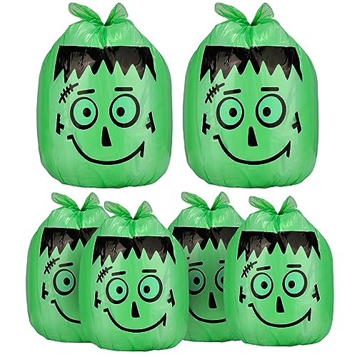 SAVITA 6 Stück Halloween-Kürbisblattbeutel, 91 x 122 cm und 61 x 76 cm Gartenabfallsack Abfallsäcke Garten Halloween-Müllbeutel für Outdoor Garten Blatt Halloween-Party Dekoration von SAVITA