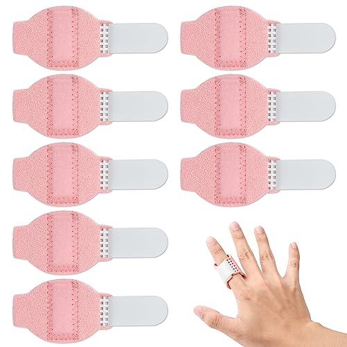 8 Stück Fingerschienen, Verstellbare Trigger Fingerschienen Wiederverwendbare Fingerbandage Stoff Weiche Fingerschienen zum Schutz Gebrochener Finger (Rosa) von SAVITA