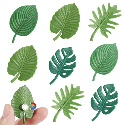 8 Stück Monstera Pflanzen Kühlschrankmagnete, Tropische Blätter Kühlschrankmagnete 3D Fridge Magnet Dekorative Refrigerator Magnets für Kühlschrank Schließfach Küche Zuhaus Büro (Grün) von SAVITA