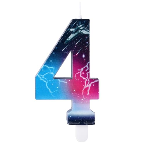 Geburtstagskerzen mit Sternenmotiv, Cupcake-Topper im Universum-Stil Stern-Galaxie-Kerzen Geburtstagsparty-Dekorationen mit Anime-Motiven (Nummer 4) von SAVITA