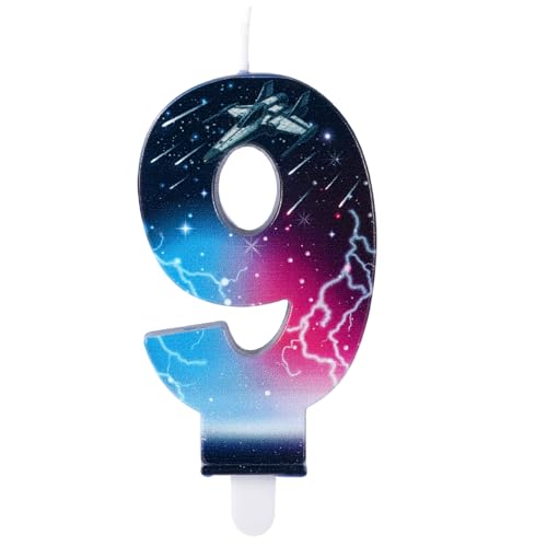 Geburtstagskerzen mit Sternenmotiv, Cupcake-Topper im Universum-Stil Stern-Galaxie-Kerzen Geburtstagsparty-Dekorationen mit Anime-Motiven (Nummer 9) von SAVITA